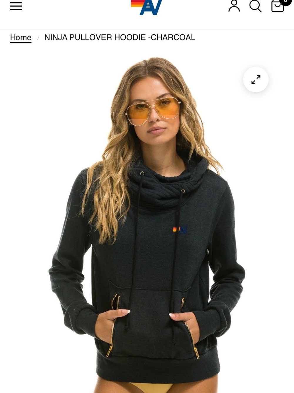 Aviator nation $400 set Charcoal Hoodie & Jogger Set with Rainbow Stripe - Picture 11 of 14